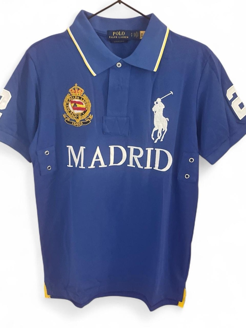 Polo by Ralph Lauren Blue Madrid Crest Polo Shirt with White Logo